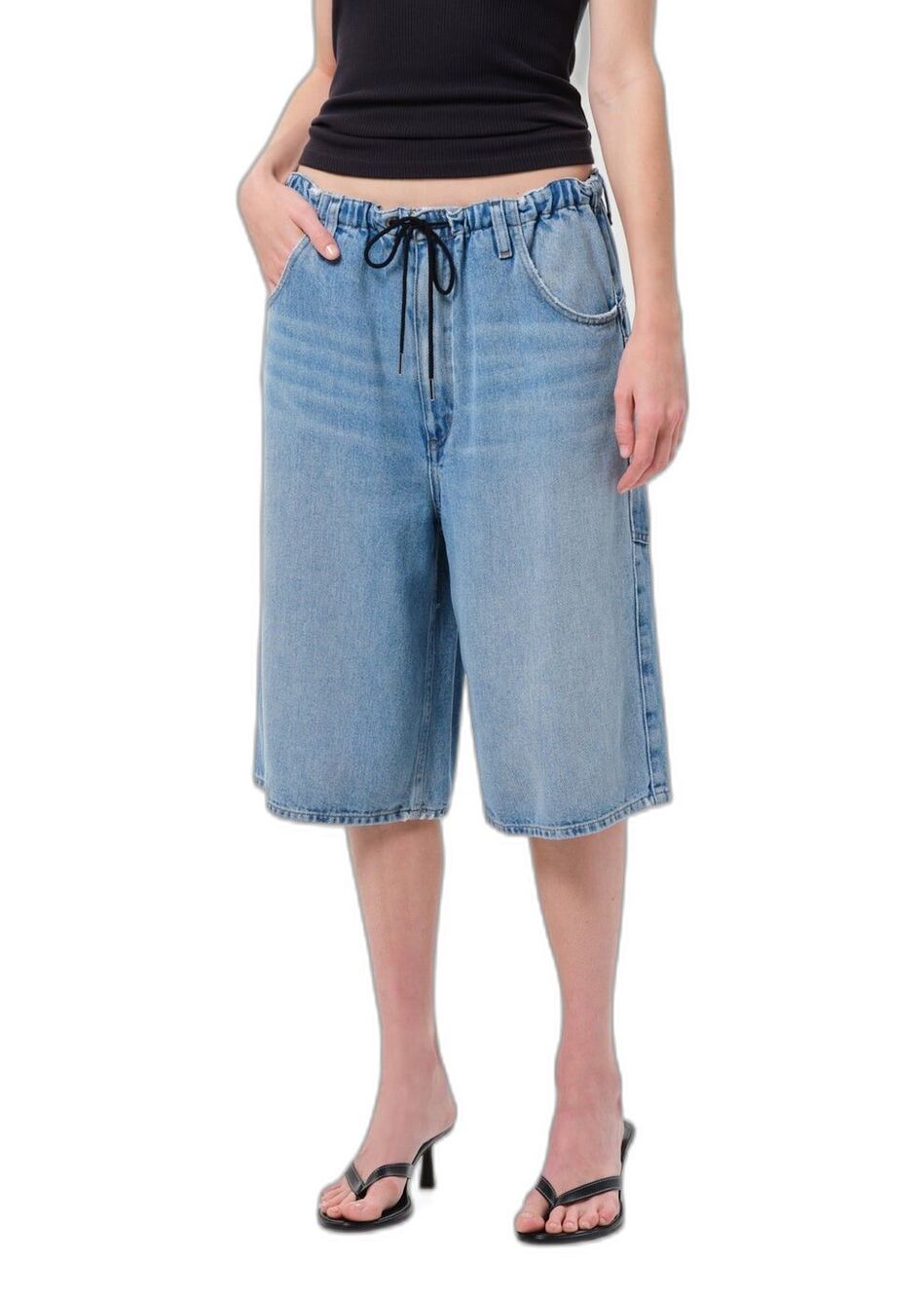 Agolde Shaw Short Flyweight Wash Script High Rise Waist Distressed Size Small